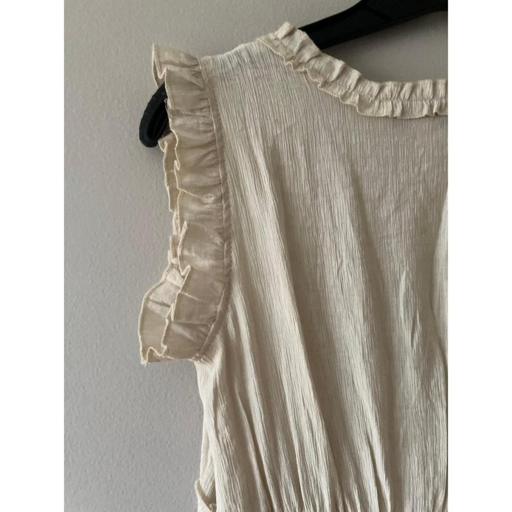 Pinch Ruffled V-Neck Ruffled Mini Dress Cream Small - Picture 4 of 5